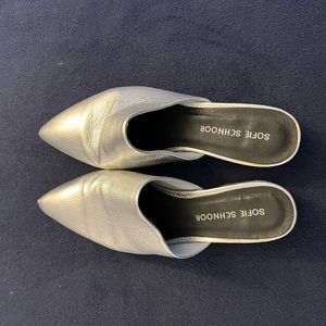 Sophie Schnoor silver mules lightly worn